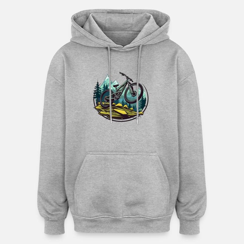 Vtt - Sweat à capuche oversize unisexe - gris chiné