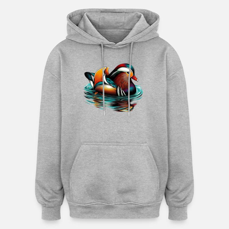 Mandarinente - Oversized Unisex Hoodie - Grau meliert