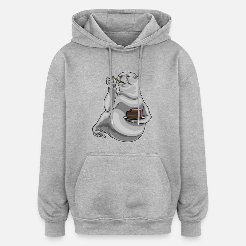 Gâteau de phoque - Sweat à capuche oversize unisexe - gris chiné