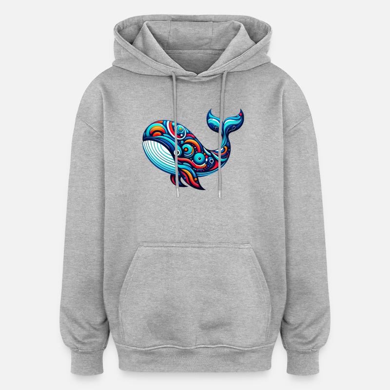 Wal - Oversized Unisex Hoodie - Grau meliert
