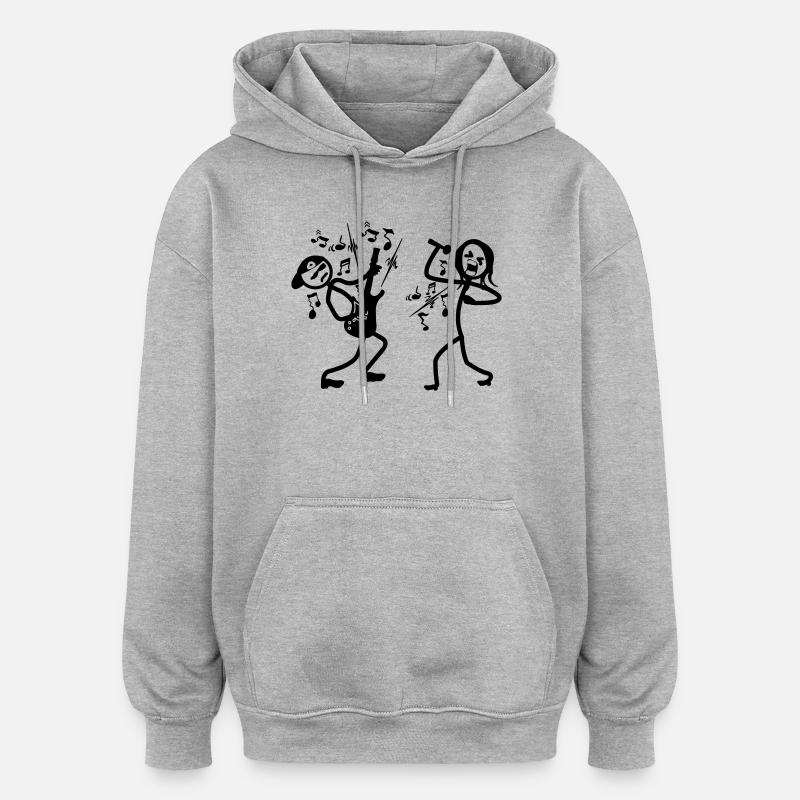 Guitariste et chanteur - Sweat à capuche oversize unisexe - gris chiné