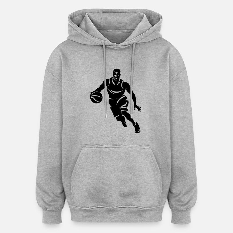 Basketteur - Sweat à capuche oversize unisexe - gris chiné