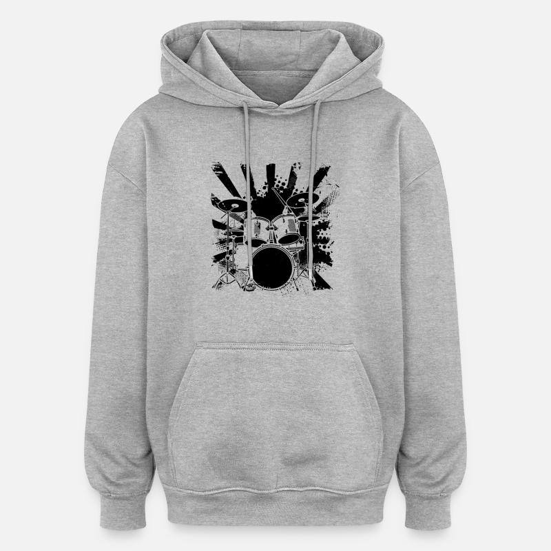 Percussion - Sweat à capuche oversize unisexe - gris chiné