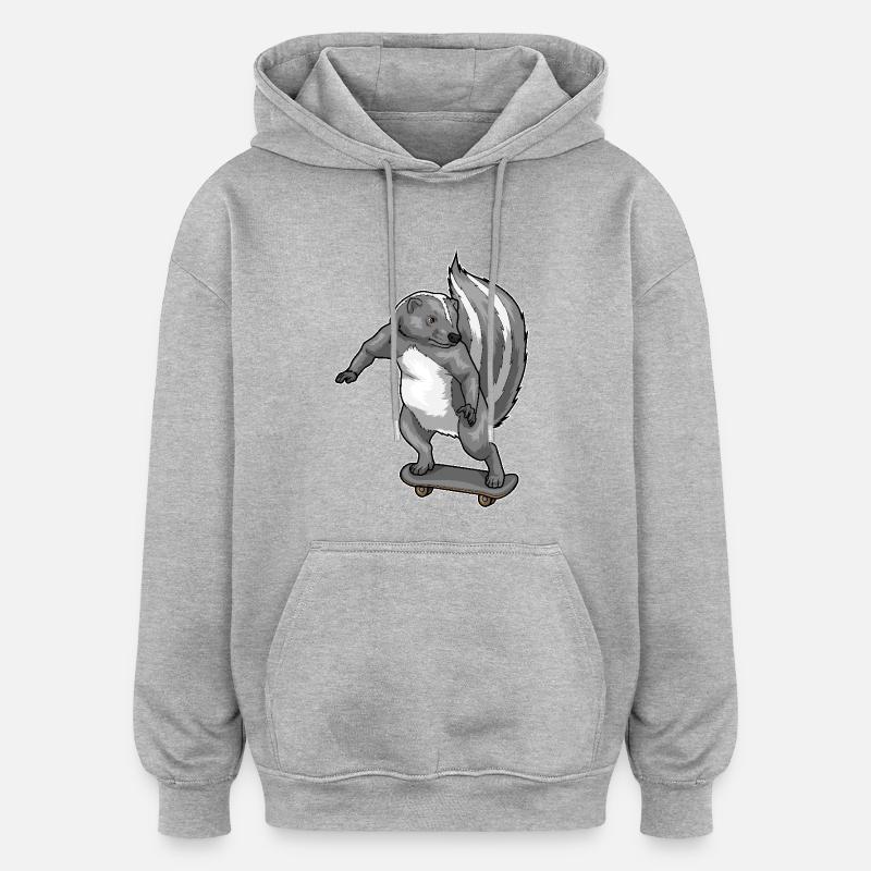 Skunk Skater Skateboard - Sweat à capuche oversize unisexe - gris chiné