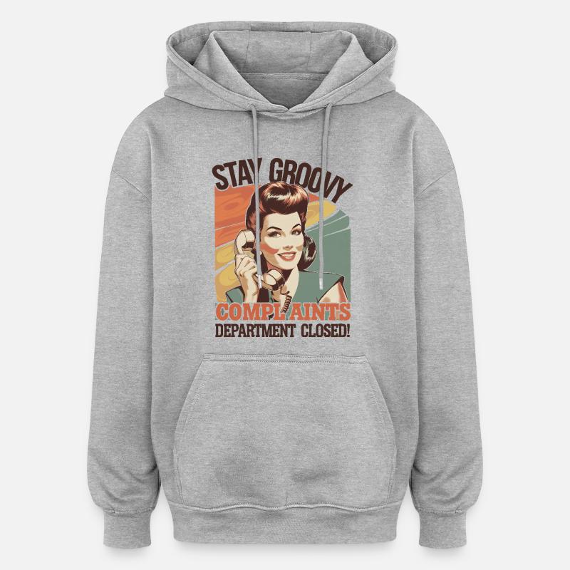 Stay Groovy Retro Plaintes fermées - Sweat à capuche oversize unisexe - gris chiné