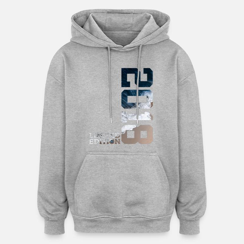 8E ANNIVERSAIRE ÉDITION LIMITÉE 2018 - Sweat à capuche oversize unisexe - gris chiné