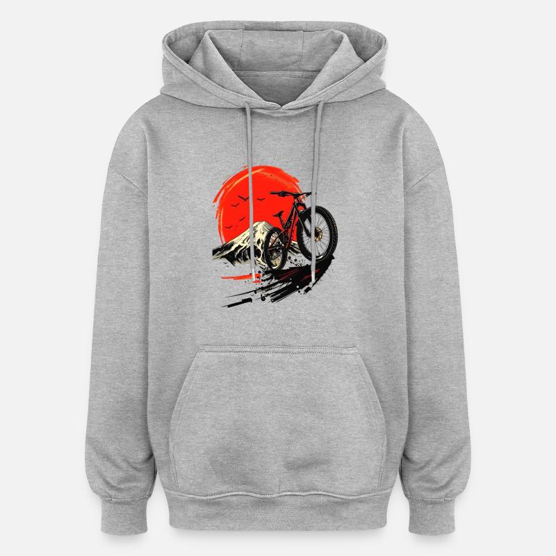 Vtt - Sweat à capuche oversize unisexe - gris chiné