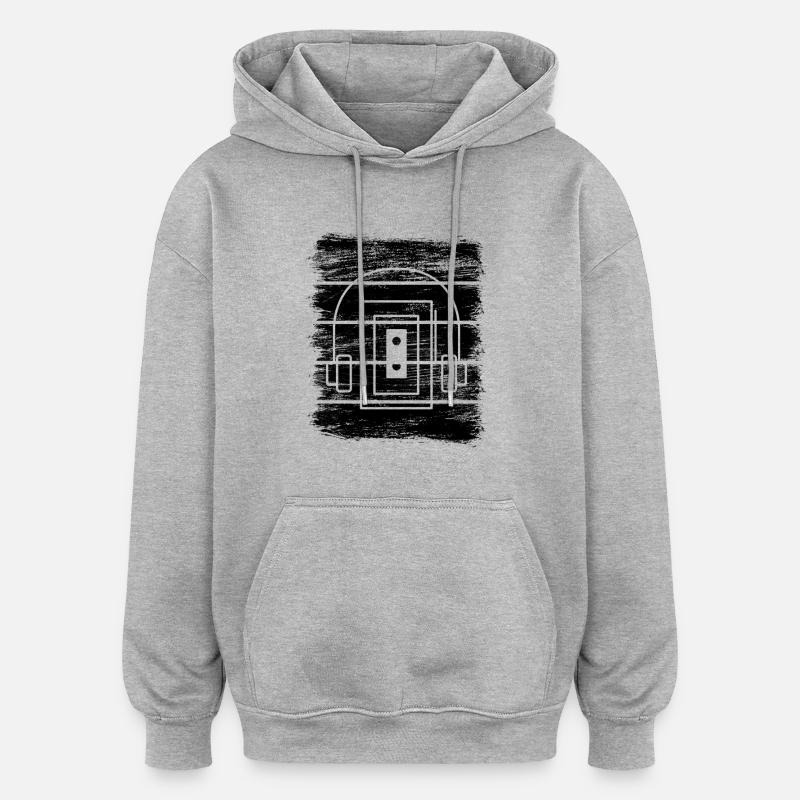 Lecteur de cassettes - Sweat à capuche oversize unisexe - gris chiné