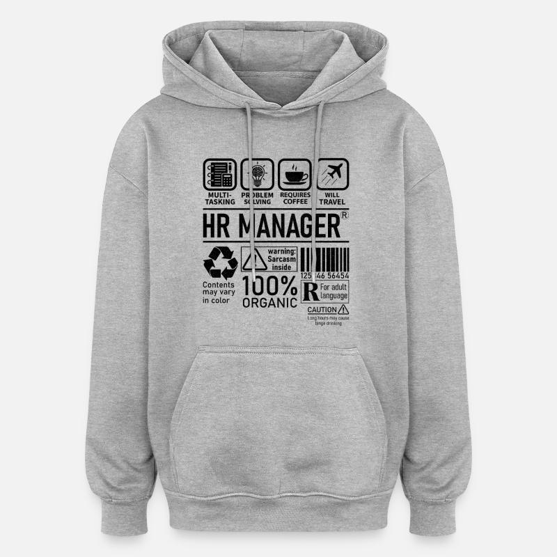 Responsable RH résolution de problèmes multitâches - Sweat à capuche oversize unisexe - gris chiné