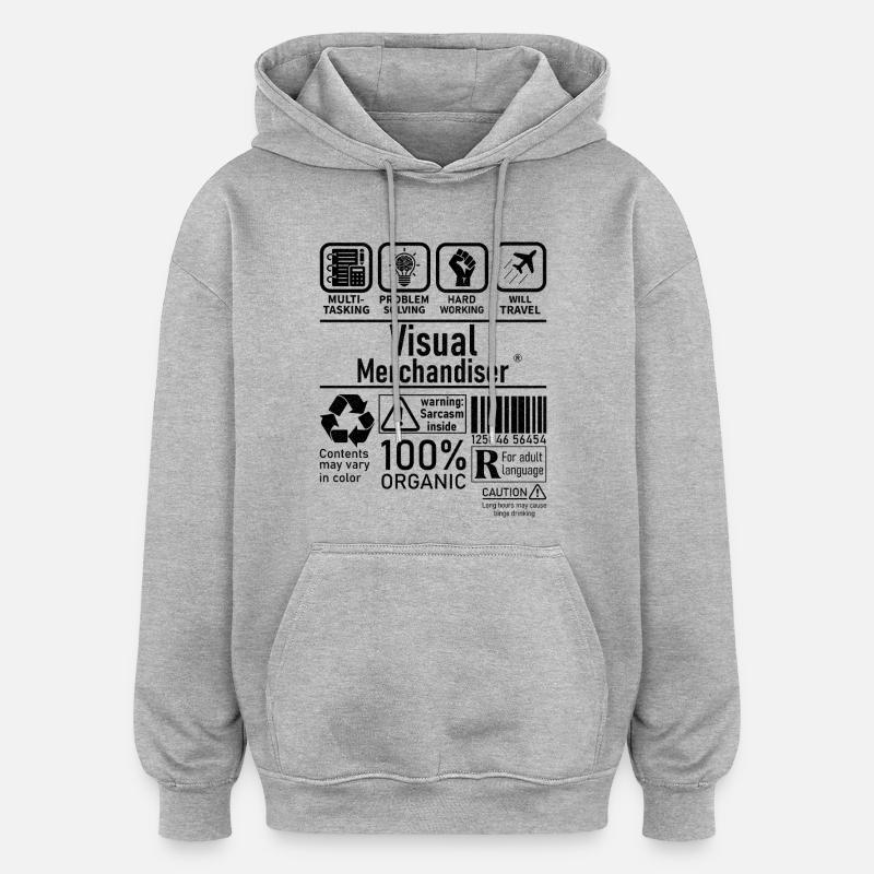 Visual Merchandiser résolution de problèmes multitâches - Sweat à capuche oversize unisexe - gris chiné