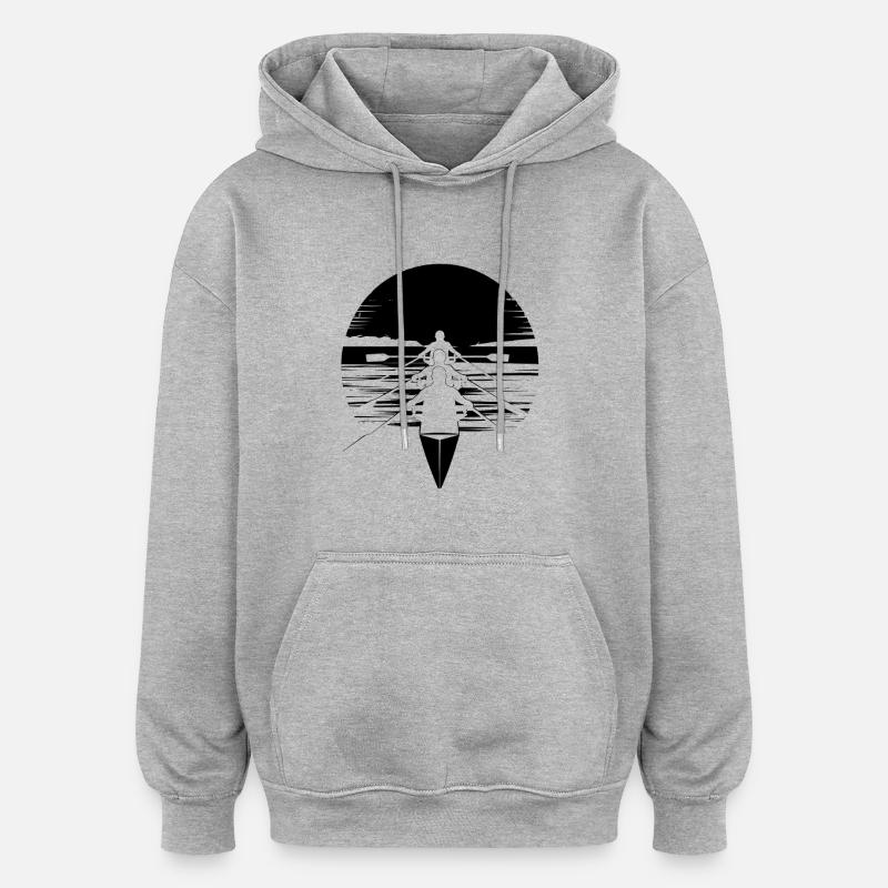 Ramer - Sweat à capuche oversize unisexe - gris chiné