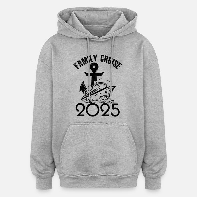 Croisière famille 2025 - Sweat à capuche oversize unisexe - gris chiné