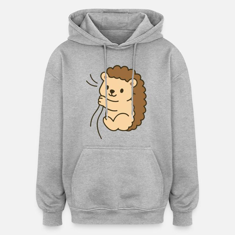 Bébé hérisson câlin - Sweat à capuche oversize unisexe - gris chiné