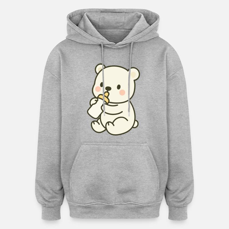 Milchzeit im Eis - Oversized Unisex Hoodie - Grau meliert