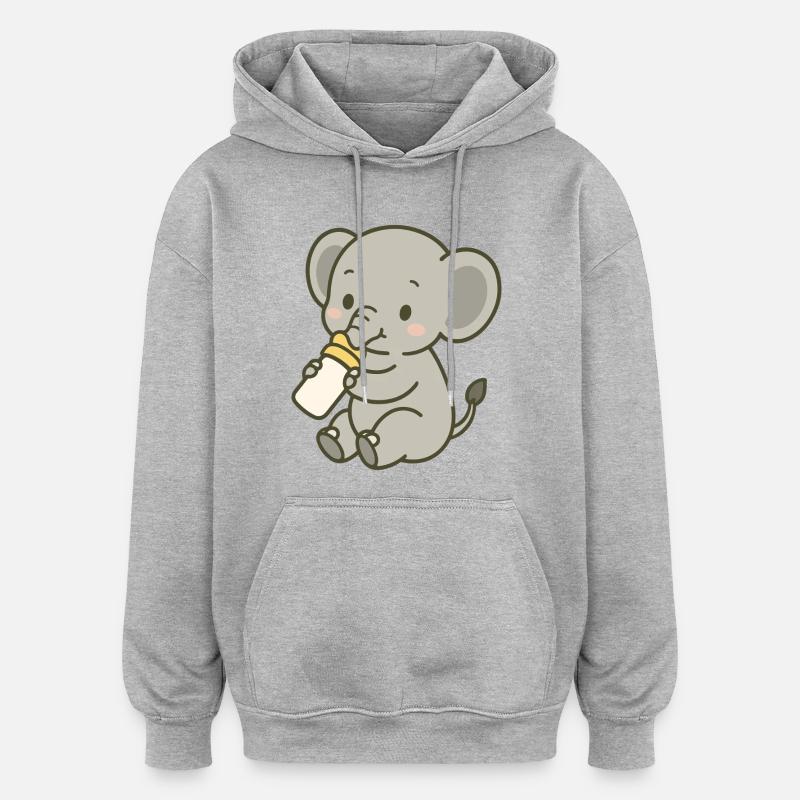 Petite gorgée de coffre - Sweat à capuche oversize unisexe - gris chiné