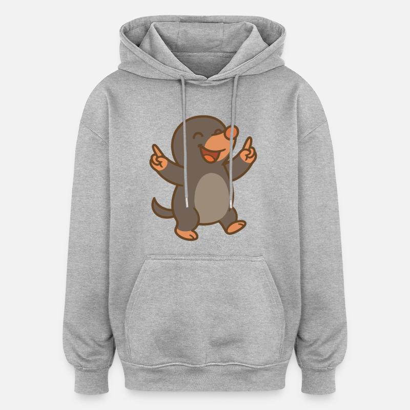 Dancing Mole - Oversized Unisex Hoodie - heather grey
