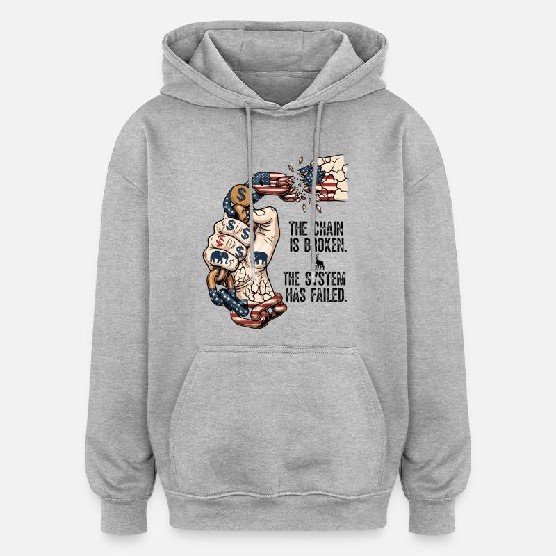 Le système a échoué - Sweat à capuche oversize unisexe - gris chiné