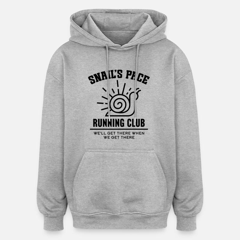 Club de course Snail’s Pace - Sweat à capuche oversize unisexe - gris chiné