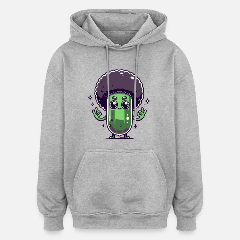 Concombre à l’afro - Sweat à capuche oversize unisexe - gris chiné