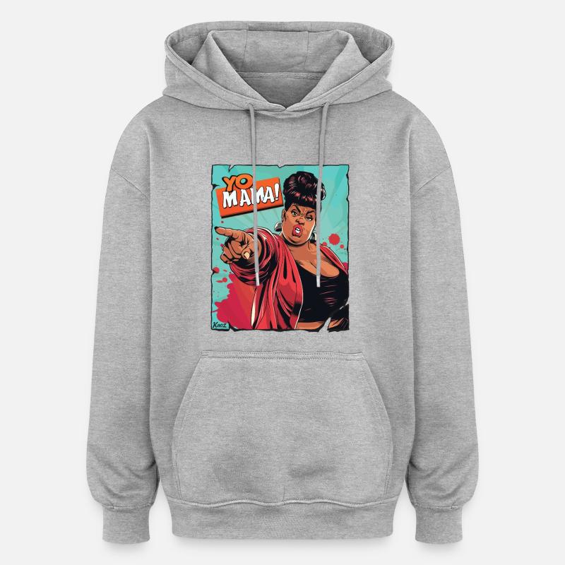 Ermächtigte Mutter Zitat Illustration - Oversized Unisex Hoodie - Grau meliert