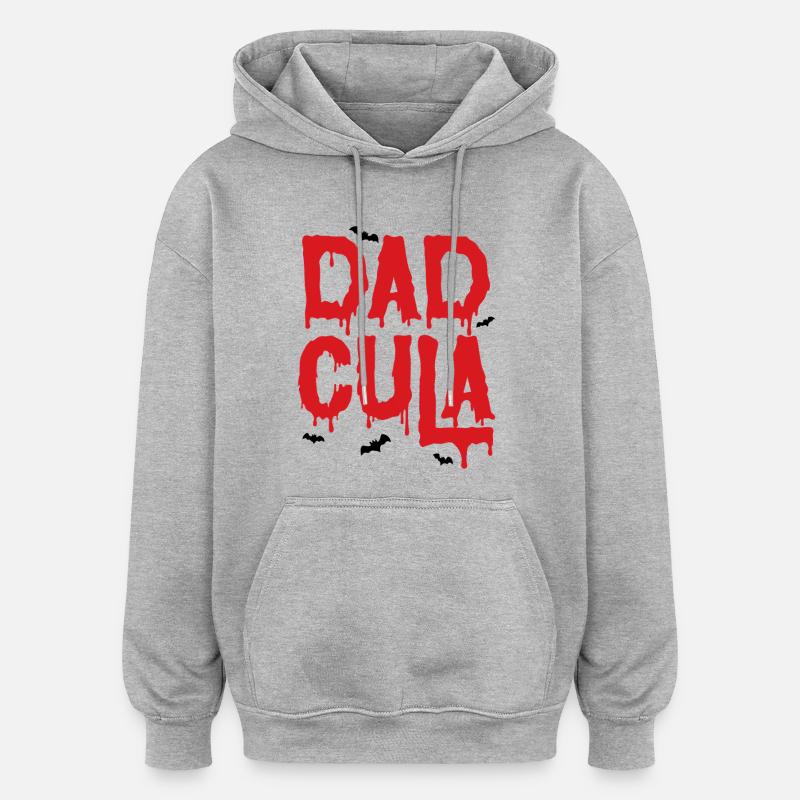 Dadcula - Sweat à capuche oversize unisexe - gris chiné