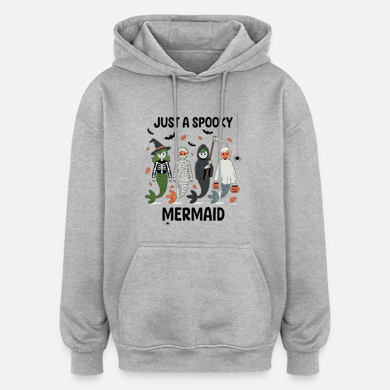 Conception d’Halloween de sirènes hantées - Sweat à capuche oversize unisexe - gris chiné