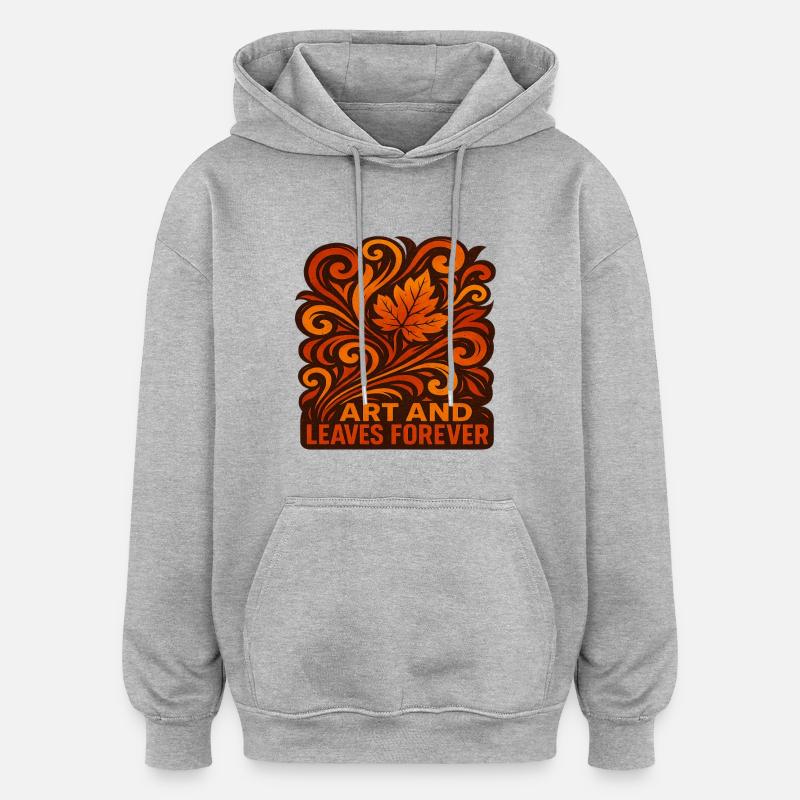 Abstrait Automne Herbst Herbstlich - Sweat à capuche oversize unisexe - gris chiné