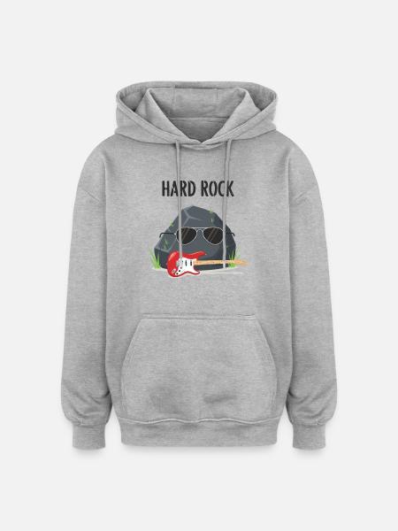 Hard Rock Guitar Rocker Design - Oversized Unisex Hoodie - heather grey