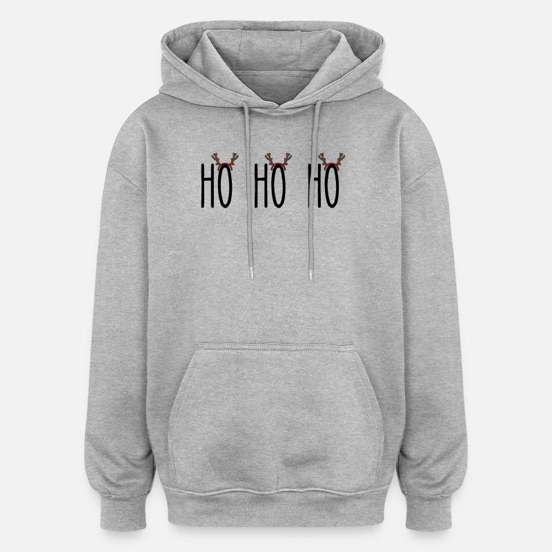 ho ho ho - Sweat à capuche oversize unisexe - gris chiné