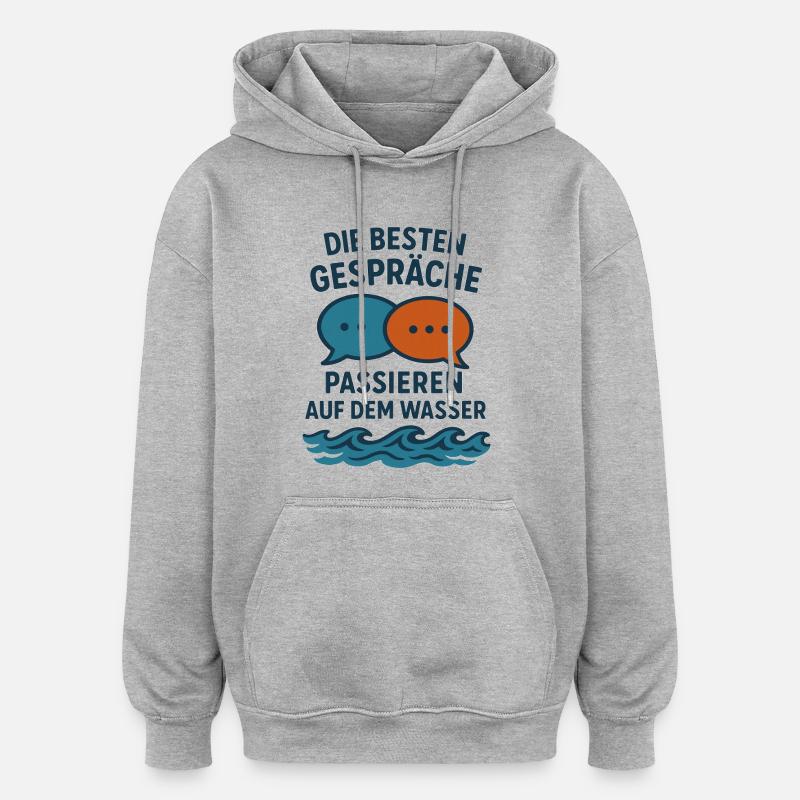 Conversations sur l’eau - Sweat à capuche oversize unisexe - gris chiné