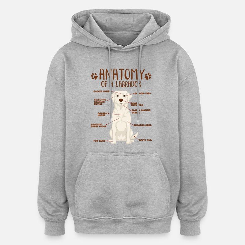 Anatomie d’un labrador blanc - Sweat à capuche oversize unisexe - gris chiné