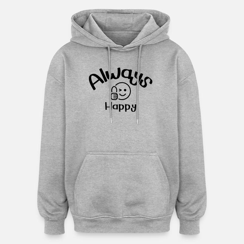 Visage heureux - Sweat à capuche oversize unisexe - gris chiné