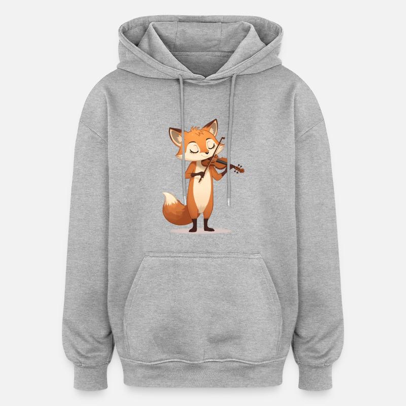 Violon Gentle Fox - Sweat à capuche oversize unisexe - gris chiné