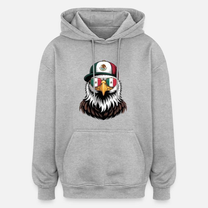 Lunettes de soleil rétro Mexican Eagle - Sweat à capuche oversize unisexe - gris chiné