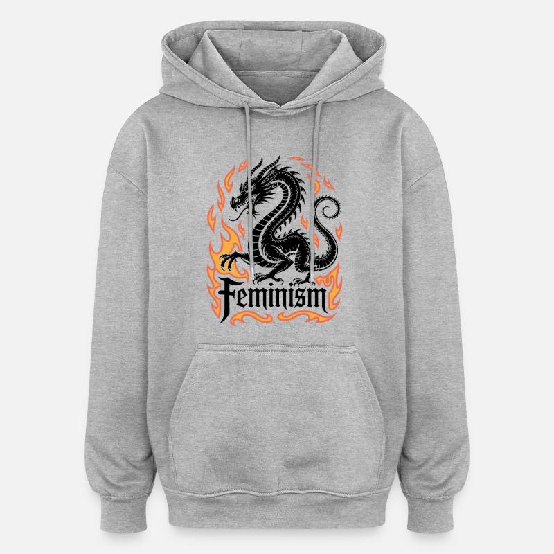 Flame Ring Fire Frame - Oversized Unisex Hoodie - heather grey