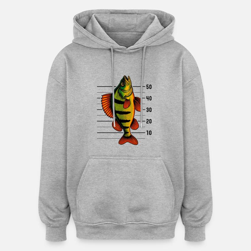 Barsch Flussbarsch Barschangeln Barsche Barsch - Oversized Unisex Hoodie - Grau meliert