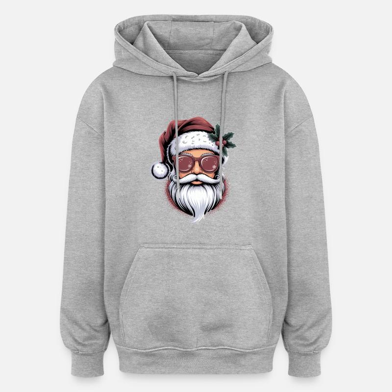 Lunettes de soleil Hipster Santa - Sweat à capuche oversize unisexe - gris chiné