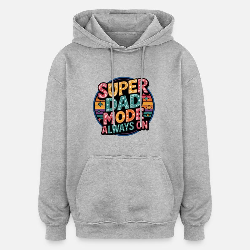 Mode papa rétro toujours activé - Sweat à capuche oversize unisexe - gris chiné