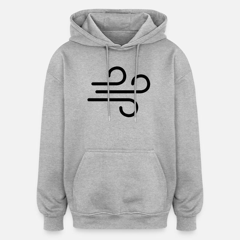 Vent - Sweat à capuche oversize unisexe - gris chiné