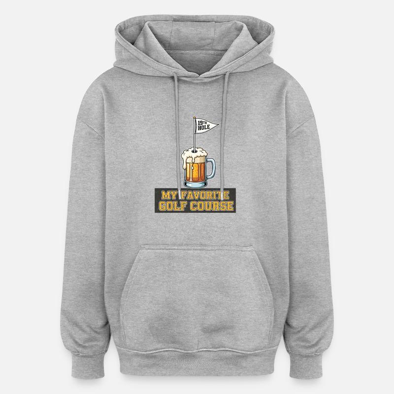 Ma bière de golf préférée - Sweat à capuche oversize unisexe - gris chiné