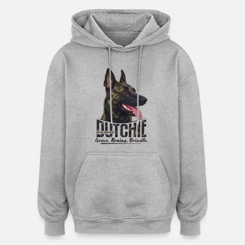 Dutchie - Holländischer Schäferhund - Oversized Unisex Hoodie - Grau meliert