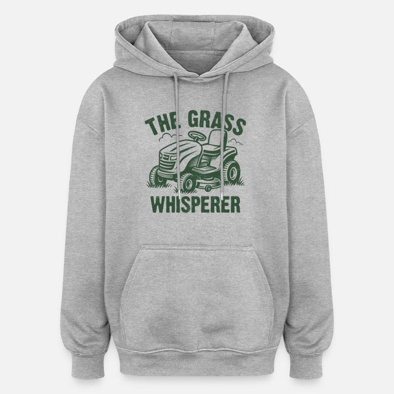 Le murmure de l’herbe - Sweat à capuche oversize unisexe - gris chiné