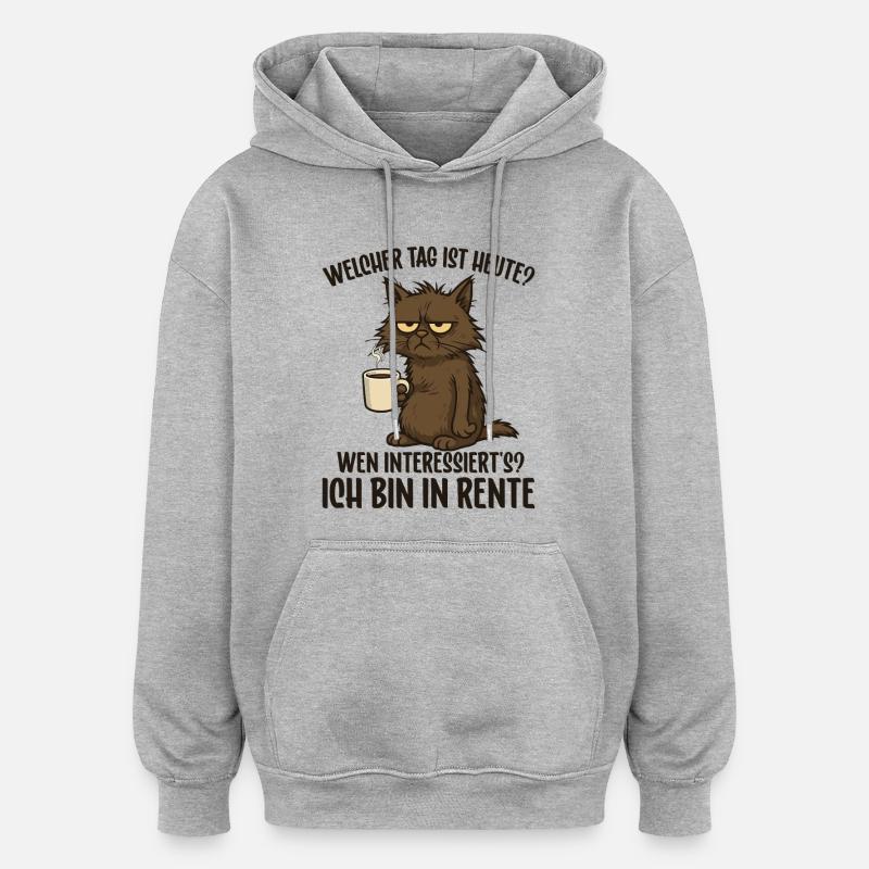 Pension, retraité, retraitée, retraite, drôle - Sweat à capuche oversize unisexe - gris chiné