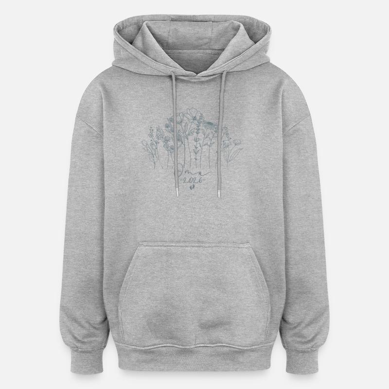 Stolze Oma 2026 Geschenkidee - Oversized Unisex Hoodie - Grau meliert