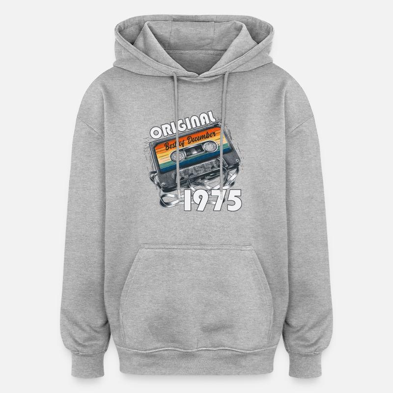 50e anniversaire cassette décembre 1975 - Sweat à capuche oversize unisexe - gris chiné