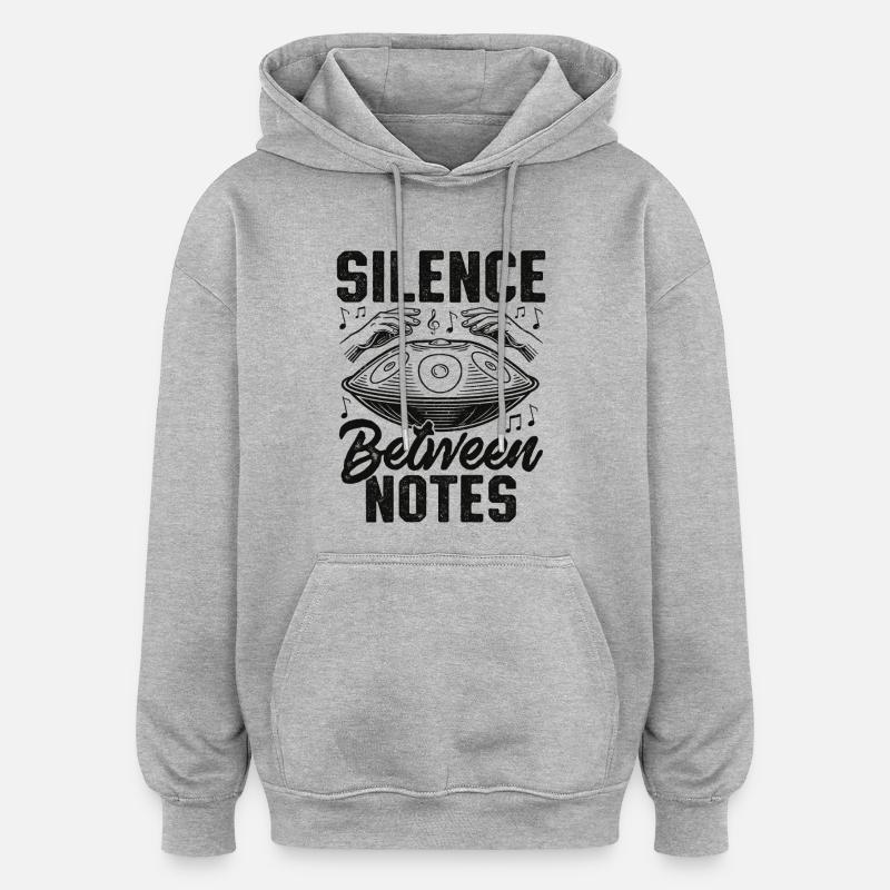 Silence entre les notes - Sweat à capuche oversize unisexe - gris chiné