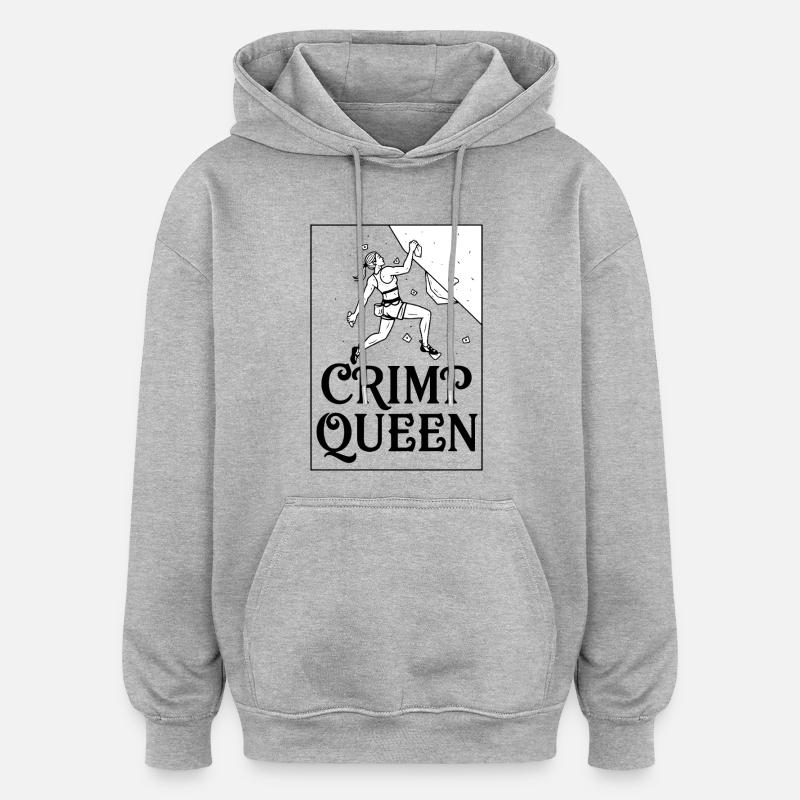 Graphique d’aventure d’escalade Crimp Queen - Sweat à capuche oversize unisexe - gris chiné
