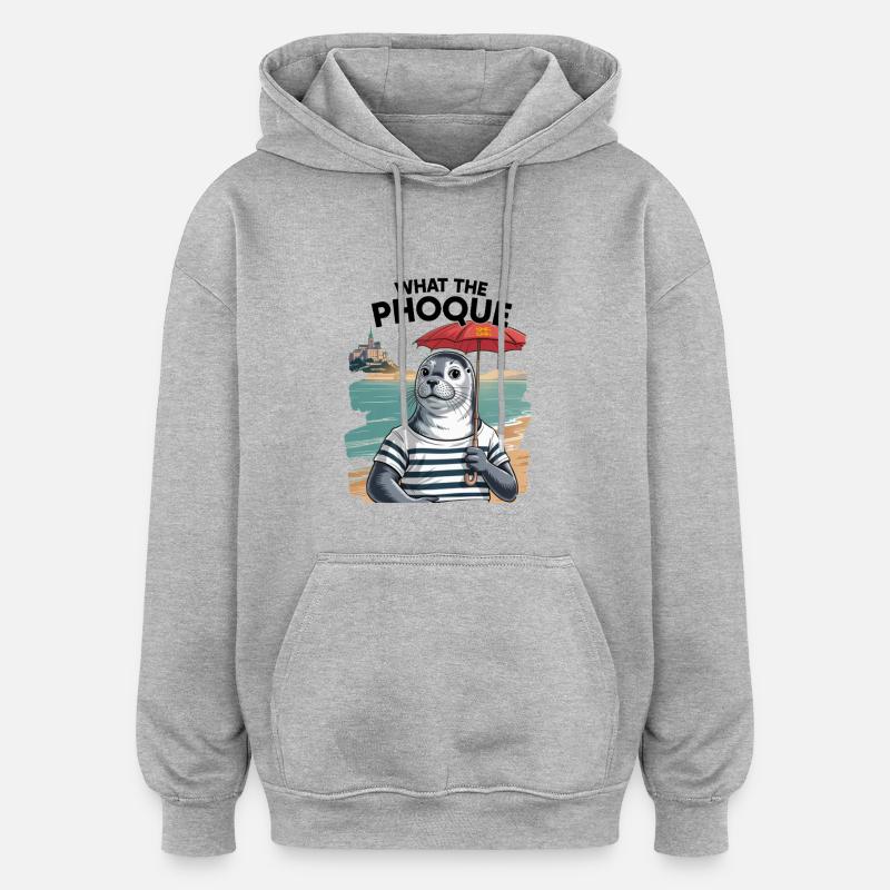 Normandy Seal Pride Humor-Geschenk - Oversized Unisex Hoodie - Grau meliert