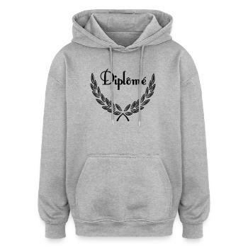 Diplôme – Lorbeerkranz - Oversized Unisex Hoodie - Grau meliert - Vorne - Noah (186cm)