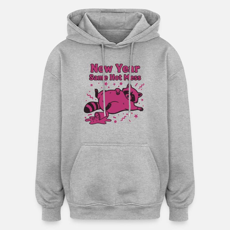 Neujahr Same Hot Mess Celebration 2025 - Oversized Unisex Hoodie - Grau meliert